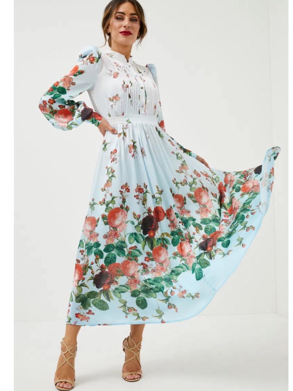NWT Karen Millen Curve Lydia Millen Rose Woven Maxi Dress 18